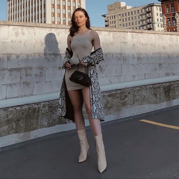 NWT Choosy Elizabeth Snakeskin Trench Coat Size Small - Picture 5 of 9